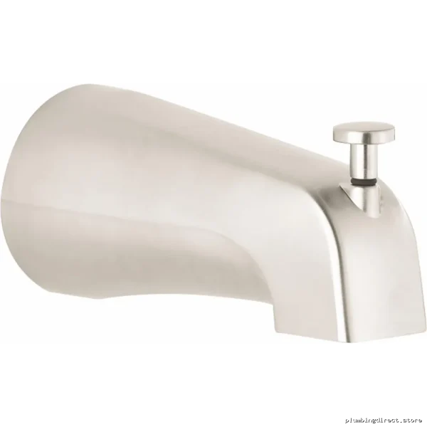 Commercial Bathroom Tub Spout w/ Water Diverting Valve - Matte Brushed Nickel Hansgrohe Model A