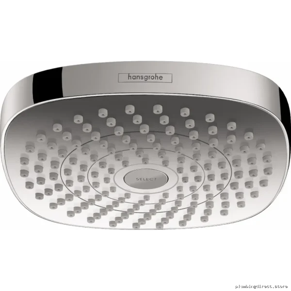 Hansgrohe Croma Select E 180 Dual-Function Shower Head - Matte White & Chrome