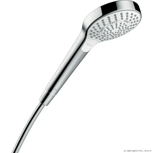 Hansgrohe Croma Select S 110 3-Function Handheld Shower - White/Chrome Finish