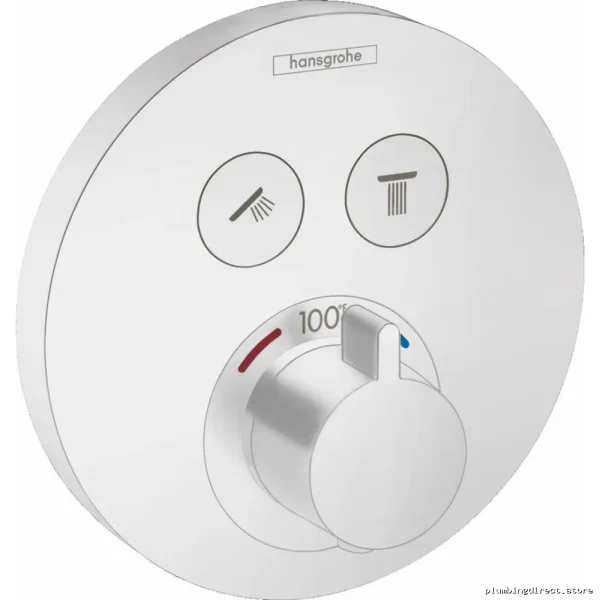 Hansgrohe Dual Function Thermostatic Shower Trim - Matte White