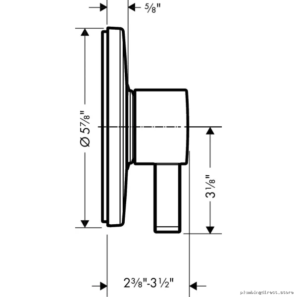 Hansgrohe Ecostat S Model 15739671 - Matte Black Pressure Balance Valve Trim - Image 2