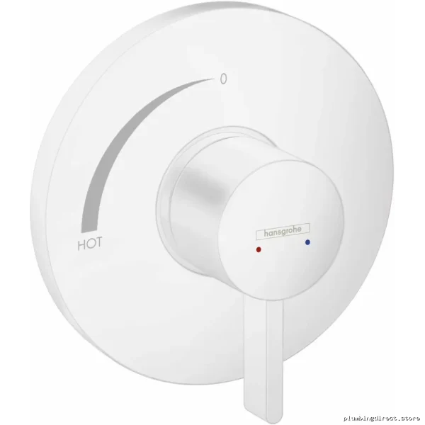 Hansgrohe Ecostat S Matte White Pressure Balance Shower Valve Trim - Image 2