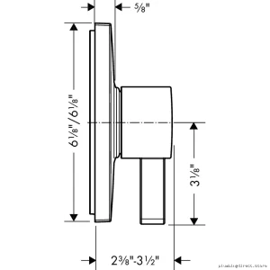 Hansgrohe Ecostat Square Pressure Balance Valve Trim Brushed Black Chrome