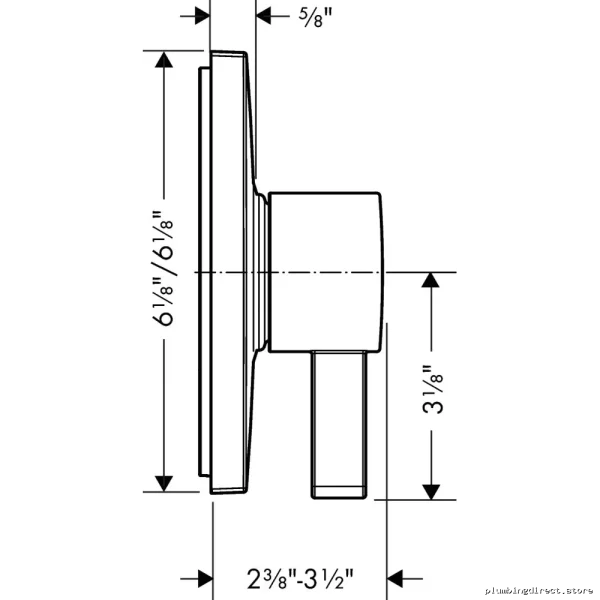Hansgrohe Ecostat Square Pressure Balance Valve Trim Brushed Black Chrome