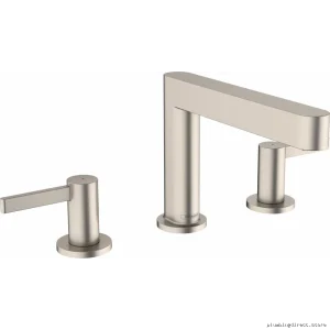 Hansgrohe Finoris 110 Brushed Nickel Widespread Bathroom Faucet with Drain