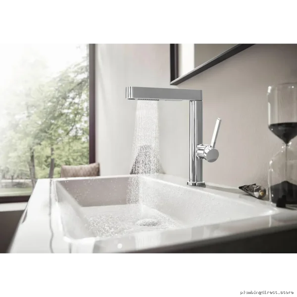 Hansgrohe Finoris Chrome Bathroom Faucet with Handy Pullout Spray - Image 3
