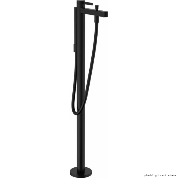 Hansgrohe Finoris Matte Black Freestanding Tub Filler Trim w/ Handheld Shower