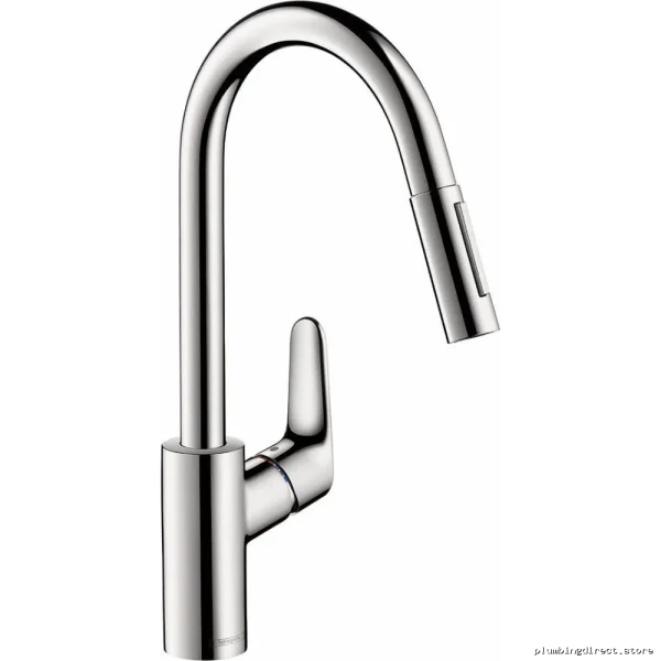 Pull Down Chrome Kitchen Faucet by Hansgrohe Focus