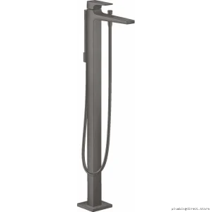 Hansgrohe Brushed Black Chrome Freestanding Tub Faucet with Hand Shower