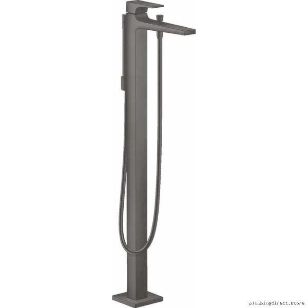 Hansgrohe Brushed Black Chrome Freestanding Tub Faucet with Hand Shower