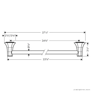 Hansgrohe Locarno 24-Inch Chrome Towel Bar for Bathrooms