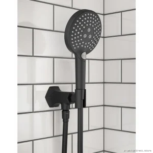 Hansgrohe Locarno Handheld Shower Holder with Built-In Outlet – Matte Black Model 04831670