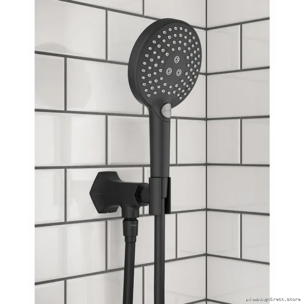 Hansgrohe Locarno Handheld Shower Holder with Built-In Outlet – Matte Black Model 04831670
