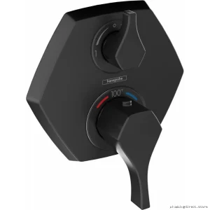 Hansgrohe Locarno Matte Black Thermostatic Valve Trim with Diverter