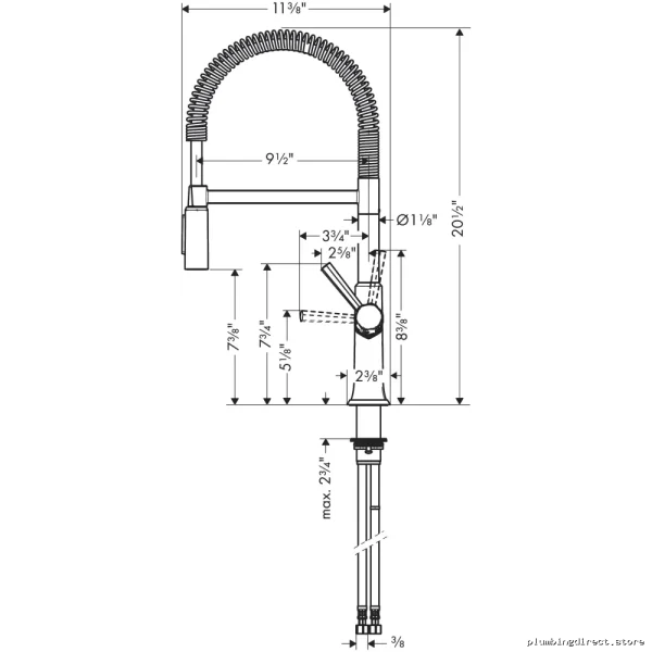 Hansgrohe Locarno Semi-Pro Kitchen Faucet - Spring Pulldown Spray with Brushed Gold Finish - Image 2