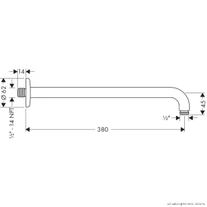 Hansgrohe Matte Black 15 Inch Shower Arm 27413671