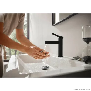 Hansgrohe Matte Black Bathroom Faucet with Pop-Up Drain 76010671