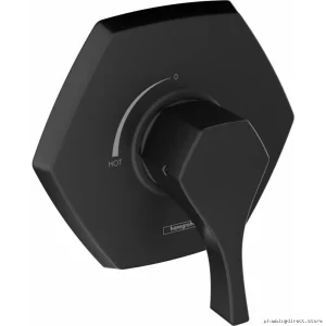 Locarno Matte Black Pressure Balance Valve Trim – 04822670 Faucet Accessory Hansgrohe