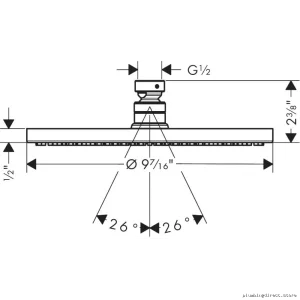 Hansgrohe Matte Black Raindance S 240 Showerhead - Single Spray Pattern