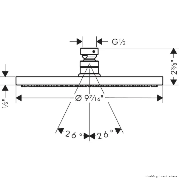 Hansgrohe Matte Black Raindance S 240 Showerhead - Single Spray Pattern