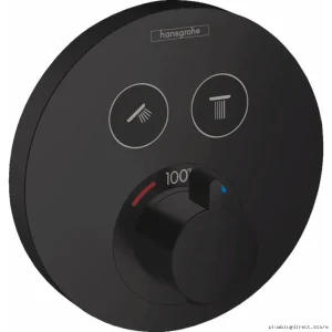 Hansgrohe Matte Black ShowerSelect S Thermostatic Valve - 2-Function Trim 15743671