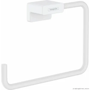 AddStoris Matte White Towel Ring for Hanging Towels 41754700 Hansgrohe