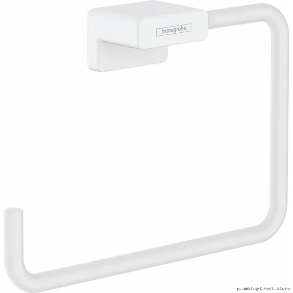 AddStoris Matte White Towel Ring for Hanging Towels 41754700 Hansgrohe