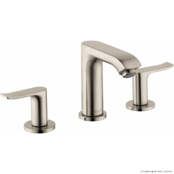 Hansgrohe Metris 100 Widespread Bathroom Faucet Brushed Nickel Pop-Up Drain