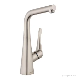 Hansgrohe Metris Kitchen Bar Prep Faucet in Stainless Steel Optic Finish