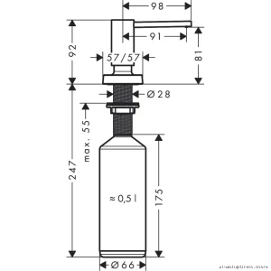 Hansgrohe Metris Modern Stainless Steel Soap Dispenser Model #40468801