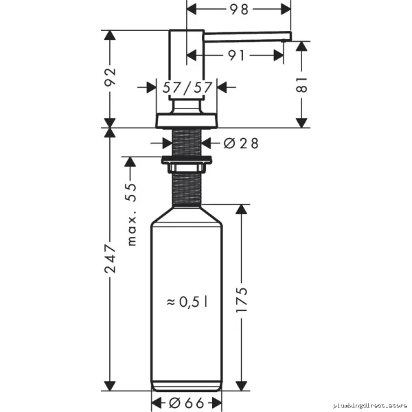 Hansgrohe Metris Modern Stainless Steel Soap Dispenser Model #40468801