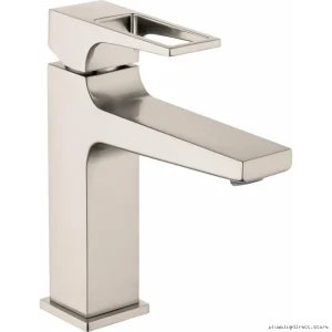 Hansgrohe Metropol 110 Brushed Nickel Bathroom Faucet Single Hole Pop-Up Drain