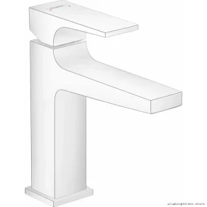 Hansgrohe Metropol 110 Matte White Single-Hole Bathroom Faucet with Pop-Up Drain 32506701