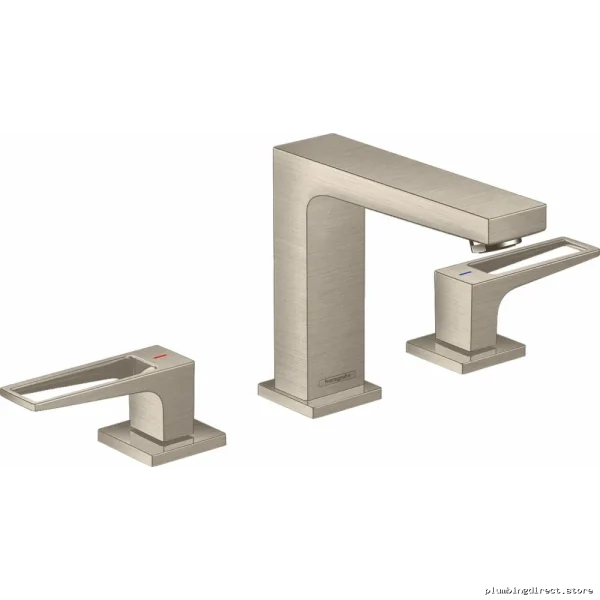 Hansgrohe Metropol 110 Widespread Bathroom Faucet Brushed Nickel Pop-Up Drain