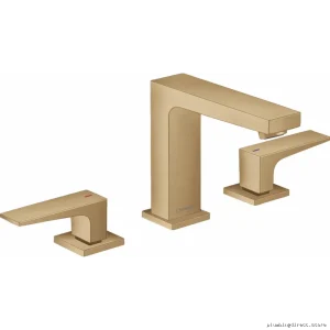 Hansgrohe Metropol Wide Spout Bath Tap with Pull-Out Waste in Modern Oil-Rubbed Brass Finish