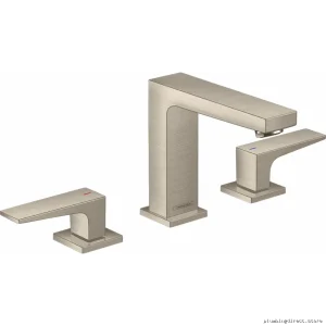 Hansgrohe Metropol Widespread Bathroom Faucet & Pop-Up Drain in Brushed Nickel