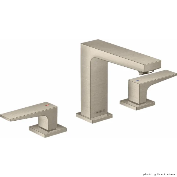 Hansgrohe Metropol Widespread Bathroom Faucet & Pop-Up Drain in Brushed Nickel