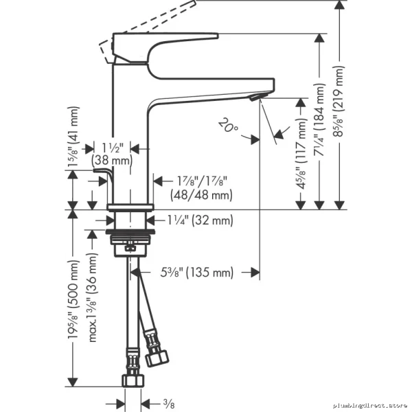 Hansgrohe Metropolis Single-hole Bath Faucet with Pop-up Drain & Brushed Black Chrome