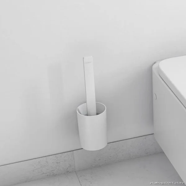 Hansgrohe Modern Wall-Mounted Toilet Brush Holder in Matte White