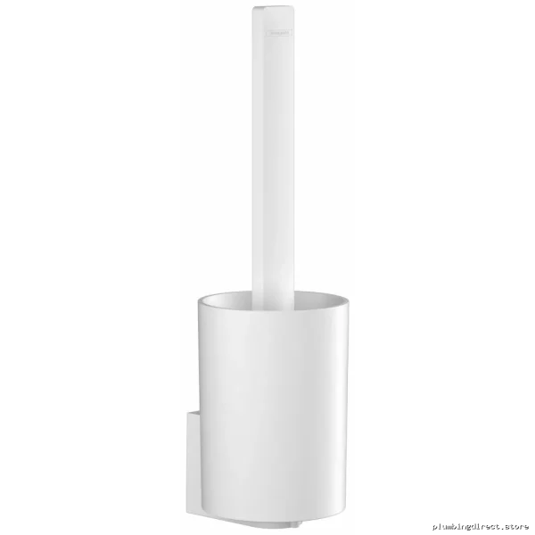 Hansgrohe Modern Wall-Mounted Toilet Brush Holder in Matte White - Image 2