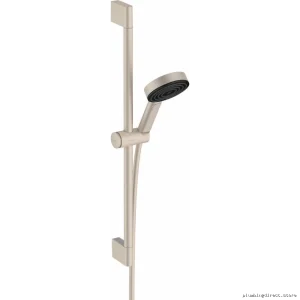Hansgrohe Pulsify Select S 105 3-in-1 Hand Shower - 24-Inch Slide Bar, Brushed Nickel