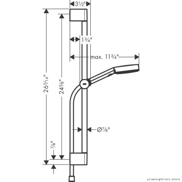 Hansgrohe Pulsify Select S 105 Chrome Hand Shower with Slide Bar 3 Spray Modes - Image 2