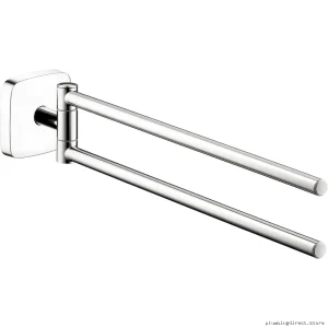 Hansgrohe PuraVida 41512000 Chrome Double Towel Holder for Modern Bathrooms