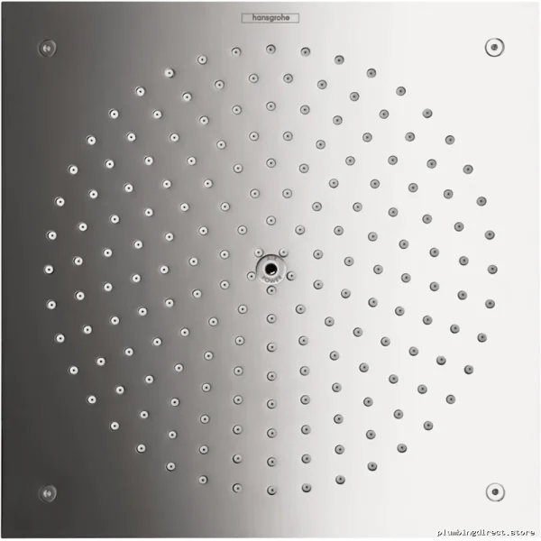 Hansgrohe Brushed Nickel Raindance 260 1-Jet Square Shower Head for Modern Bathrooms