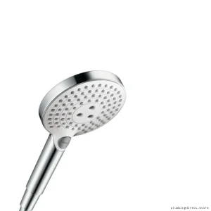 Hansgrohe Raindance Select S 120 Air Hand Shower - 3-Jet Aerating Water-Saving Chrome/White