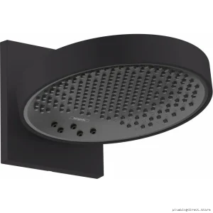 Hansgrohe Rainfinity 250 3-Function Shower Head with Wall-Mounted Connector Trim - Matte Black 26235671