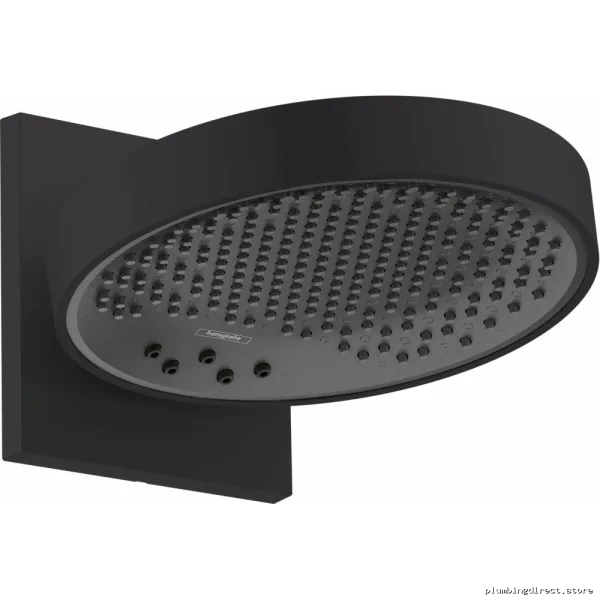 Hansgrohe Rainfinity 250 3-Function Shower Head with Wall-Mounted Connector Trim - Matte Black 26235671