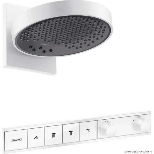 Hansgrohe Rainfinity 250 3-Spray Thermostatic Shower System in Matte White - Image 2