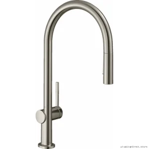 Hansgrohe Stainless Steel Pull-Down Kitchen Faucet with Spray