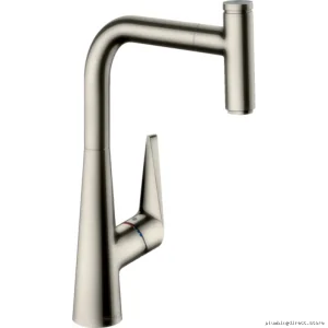Hansgrohe Steel Optik Kitchen Faucet with Pullout Spray - Model 72821801